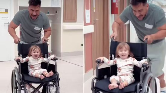 Júlio Rocha brinca com a filha no hospital - Foto: reprodução/Instagram