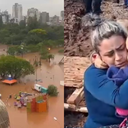 Montagem enchente Rio Taquari - Créditos: Reprodução/ Rede Globo