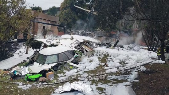 Avião da Voepass caiu em Vinhedo, interior de São Paulo - (Foto; Reprodução/ SSP-SP)