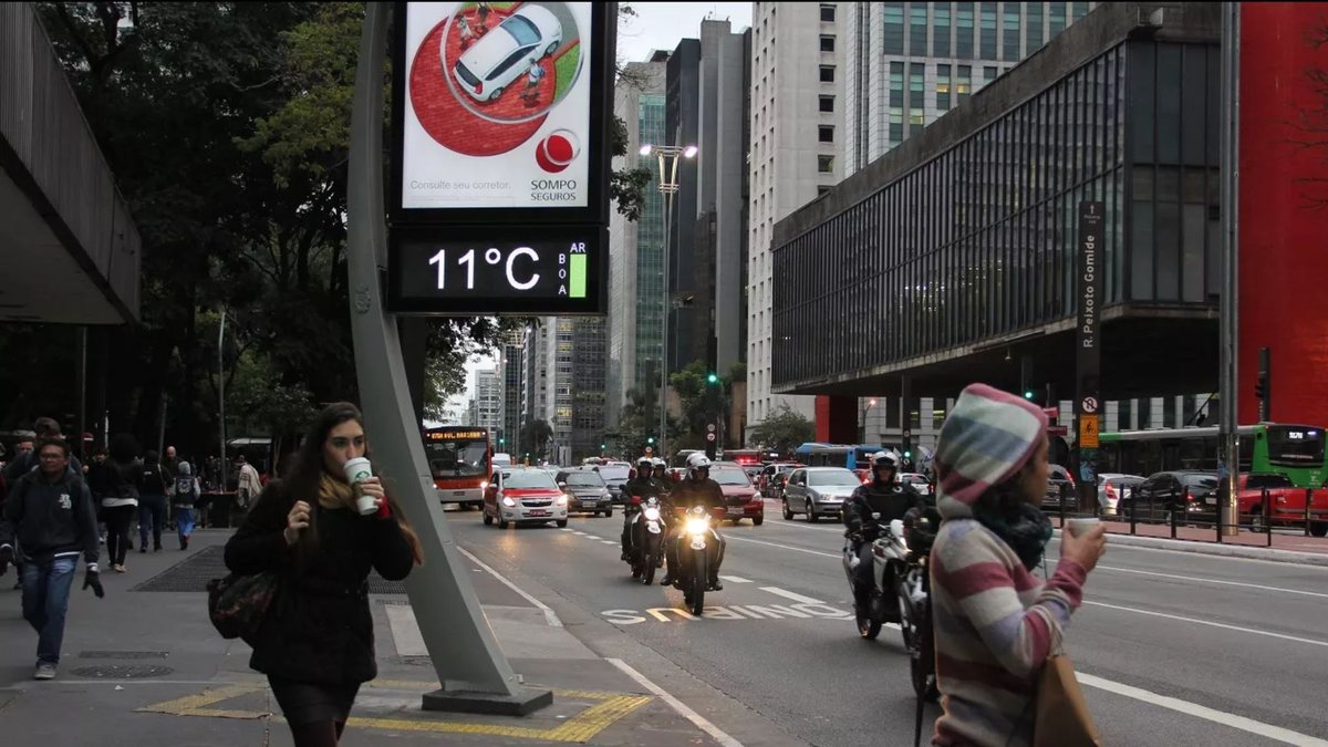 A frente fria que atinge São Paulo pode chegar a 7° até domingo - (Foto: Rovena Rosa/ Agência Brasil/ EBC)