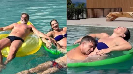 A atriz curtiu um dia de piscina com o marido - Reprodução/Instagram