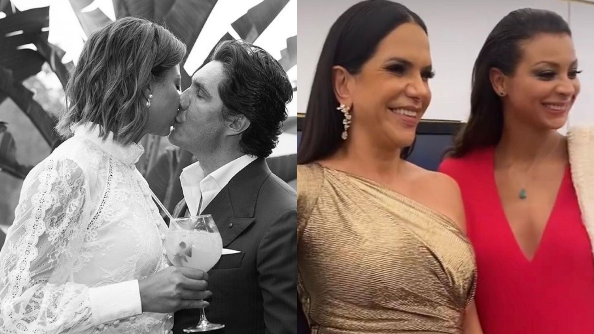 Walewska Oliveira e seu marido, Ricardo, e a amiga e ex-jogadora Virna