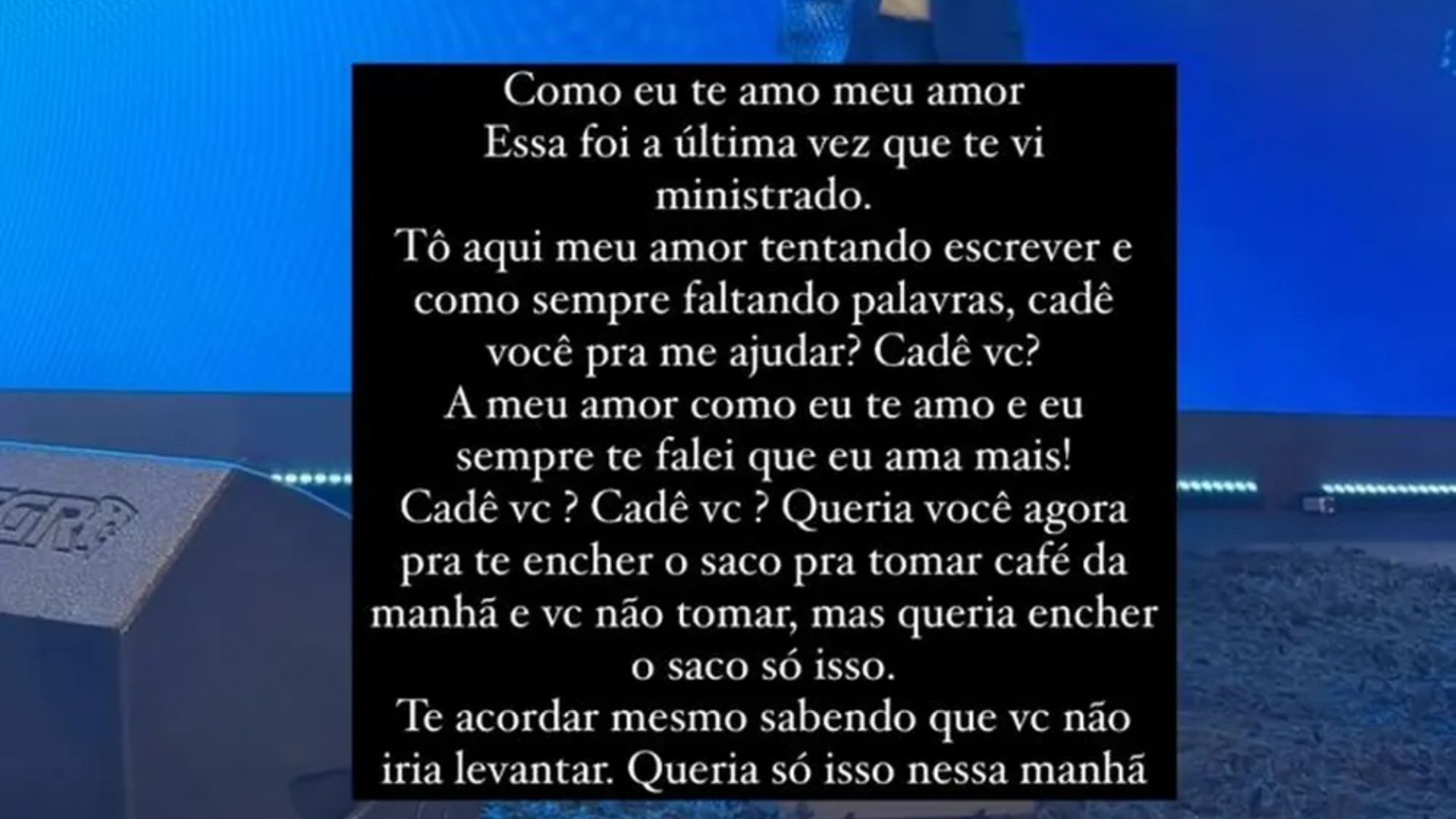 Storie de Suilan Barreto sobre a morte de Pedro Henrique, cantor gospel e seu marido