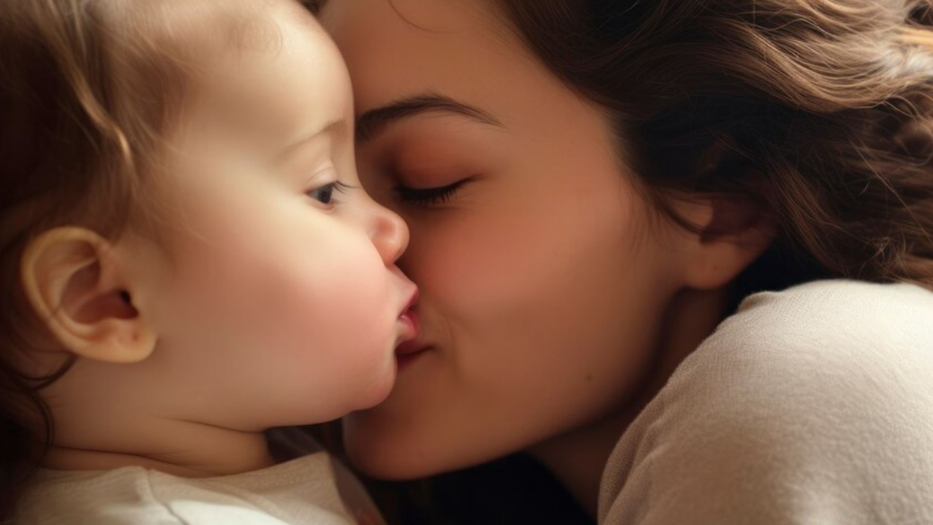 Beijando um bebê