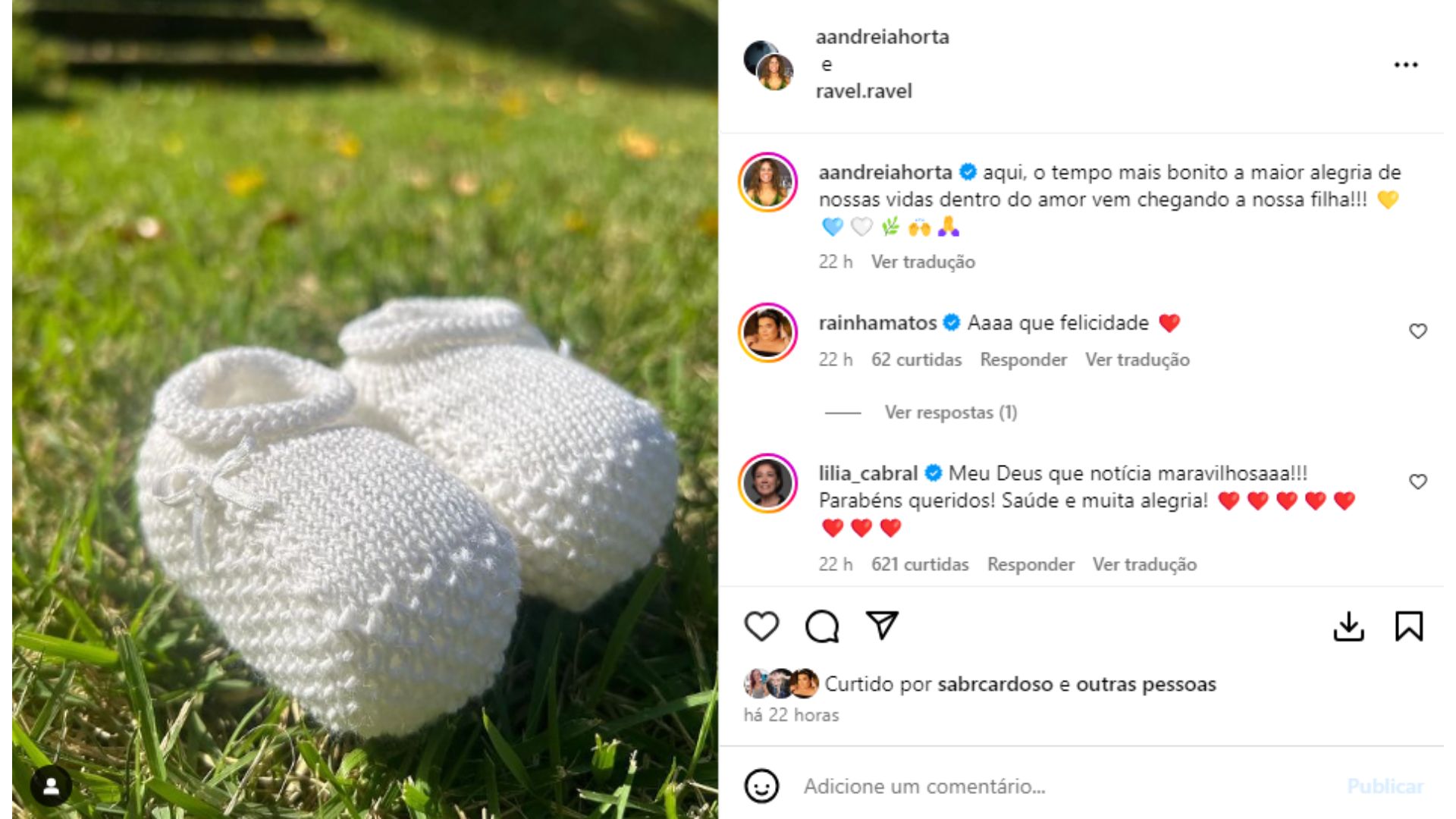 Andréia Horta e Ravel Andrade anunciam gravidez