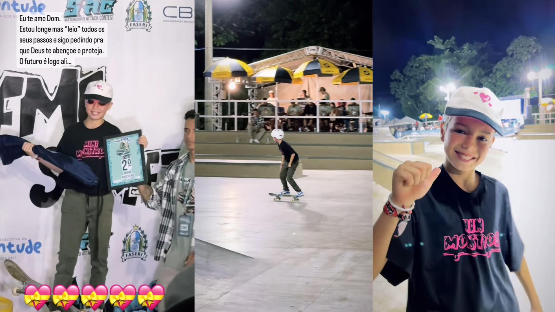 Luana Piovani comemora o filho Dom voltar a andar de skate