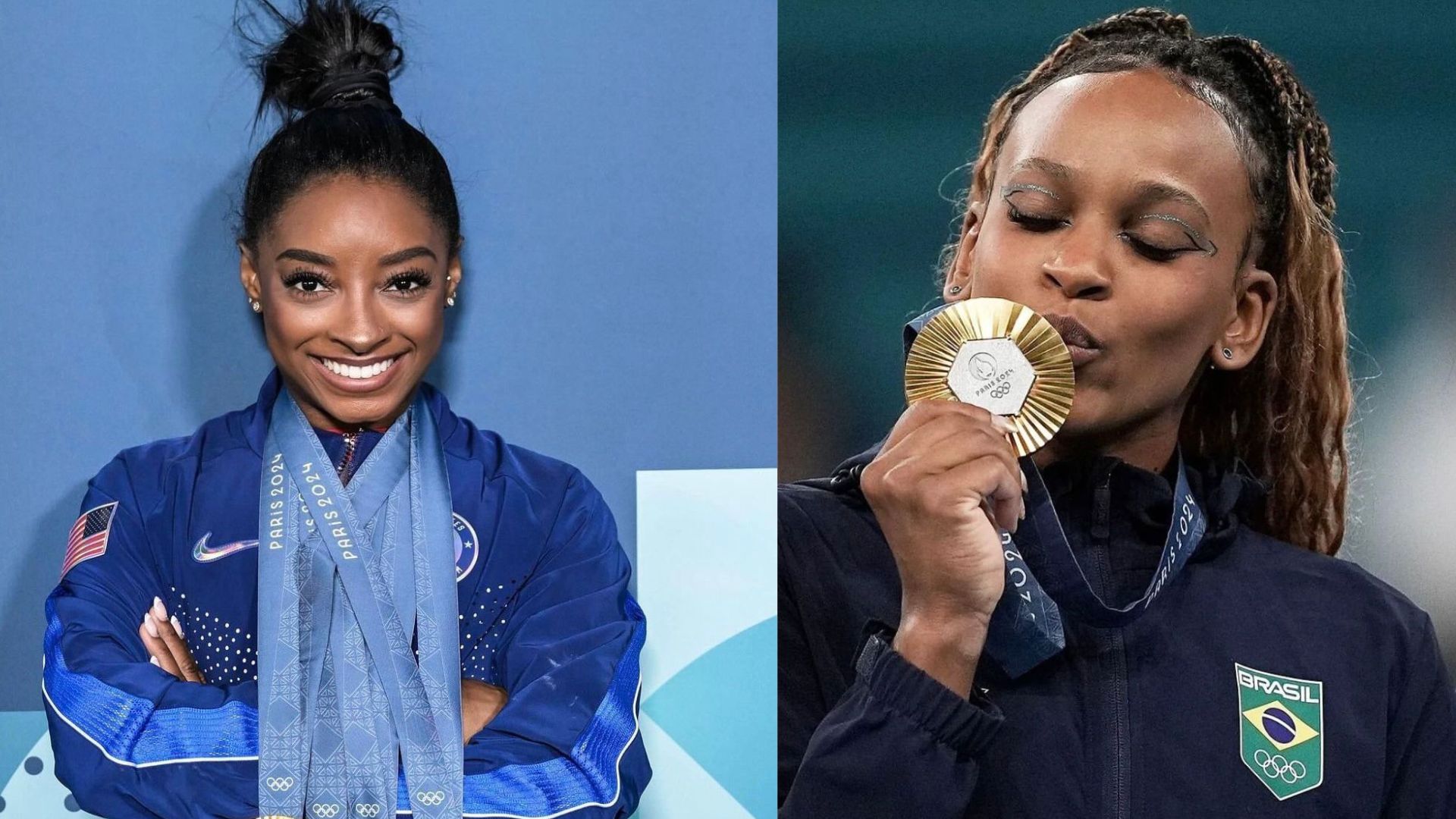 Rebeca Andrade e Simone Biles