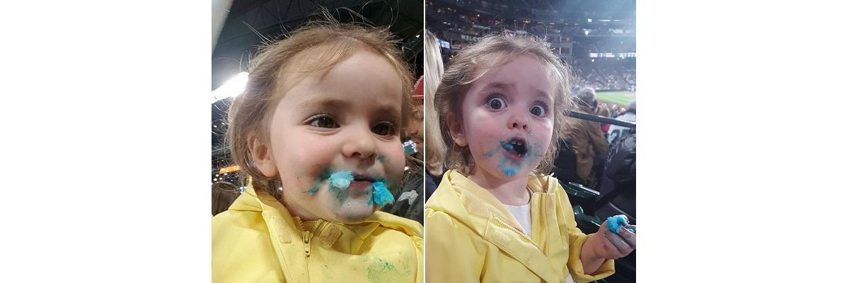 Menina de 3 anos tem reação adorável ao experimentar algodão doce