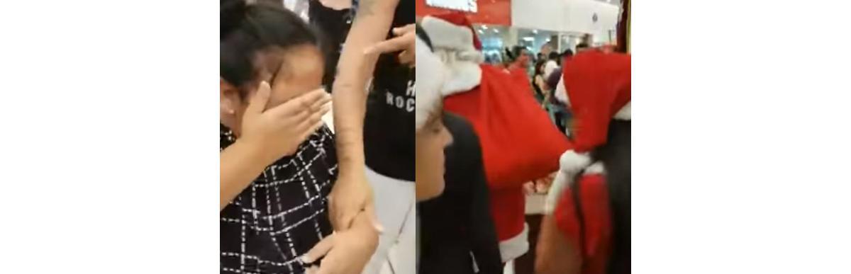 Vídeo: Papai Noel causa tumulto em shopping após abandonar crianças