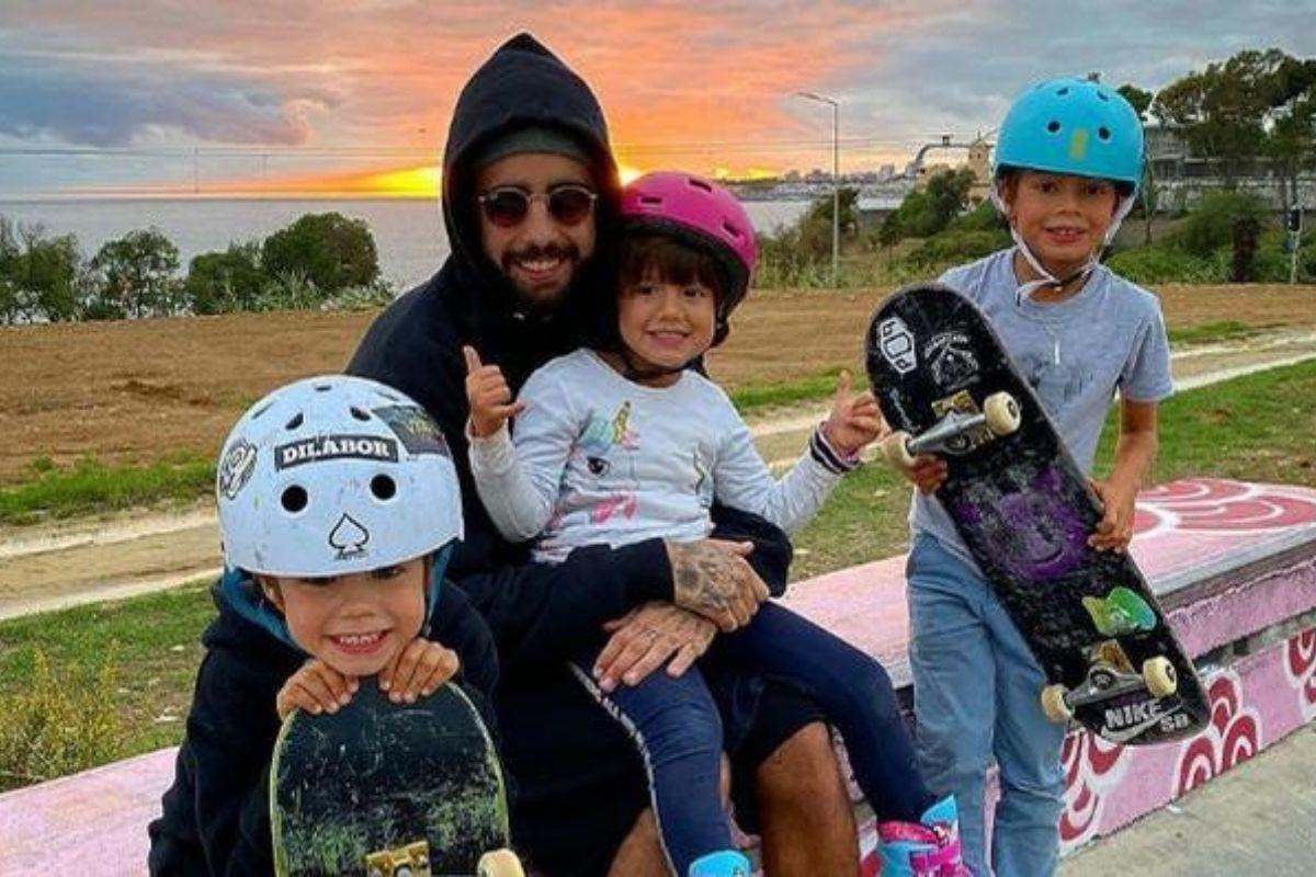 Pedro Scooby com os filhos