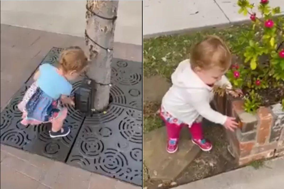 Menina usando álcool em gel