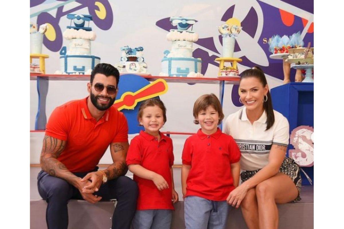 Andressa Suita mostra Gabriel e Samuel