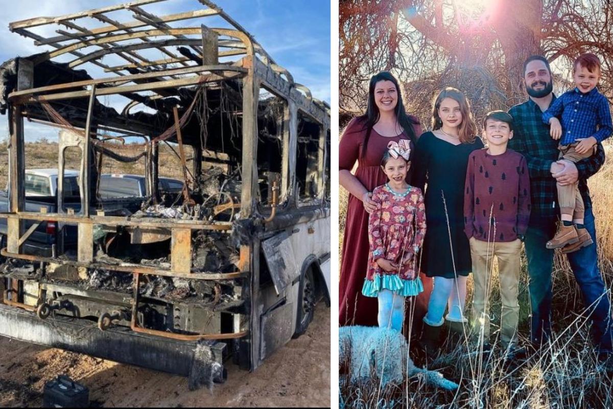 Pai entra em ônibus em chamas para salva a vida dos filhos