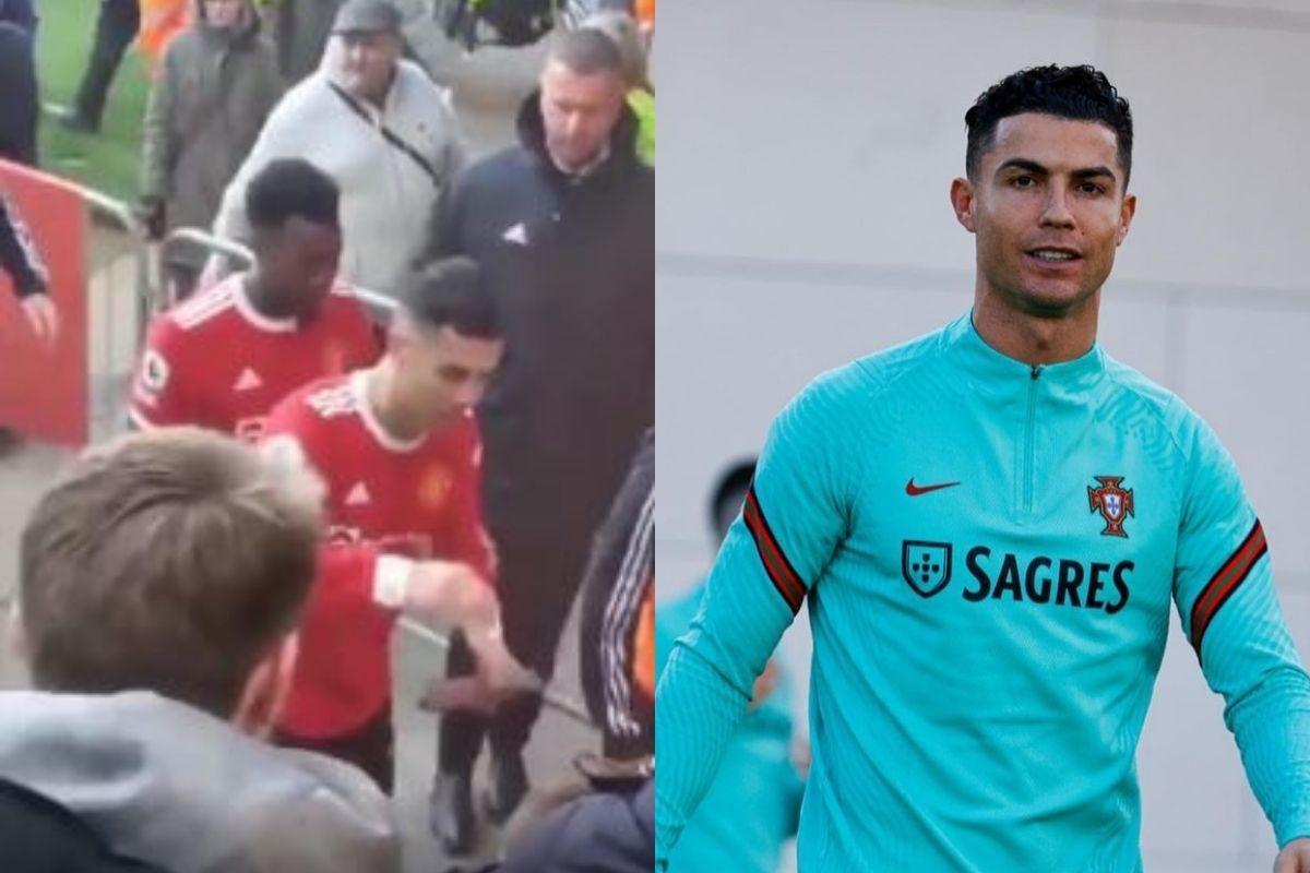 Cristiano Ronaldo deu um tapa no celular de um menino, após a derrota do time