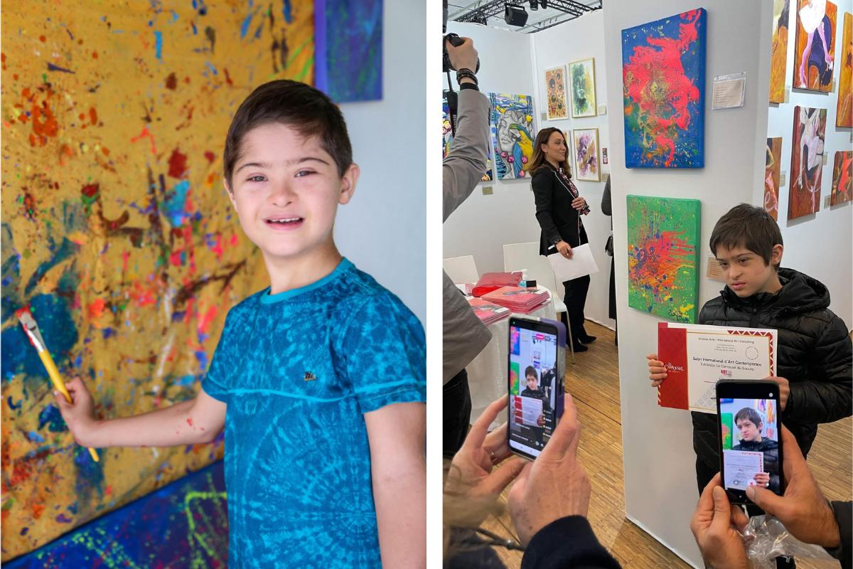 Sonho realizado! Criança brasileira com Síndrome de Down expõe obras no Museu do Louvre