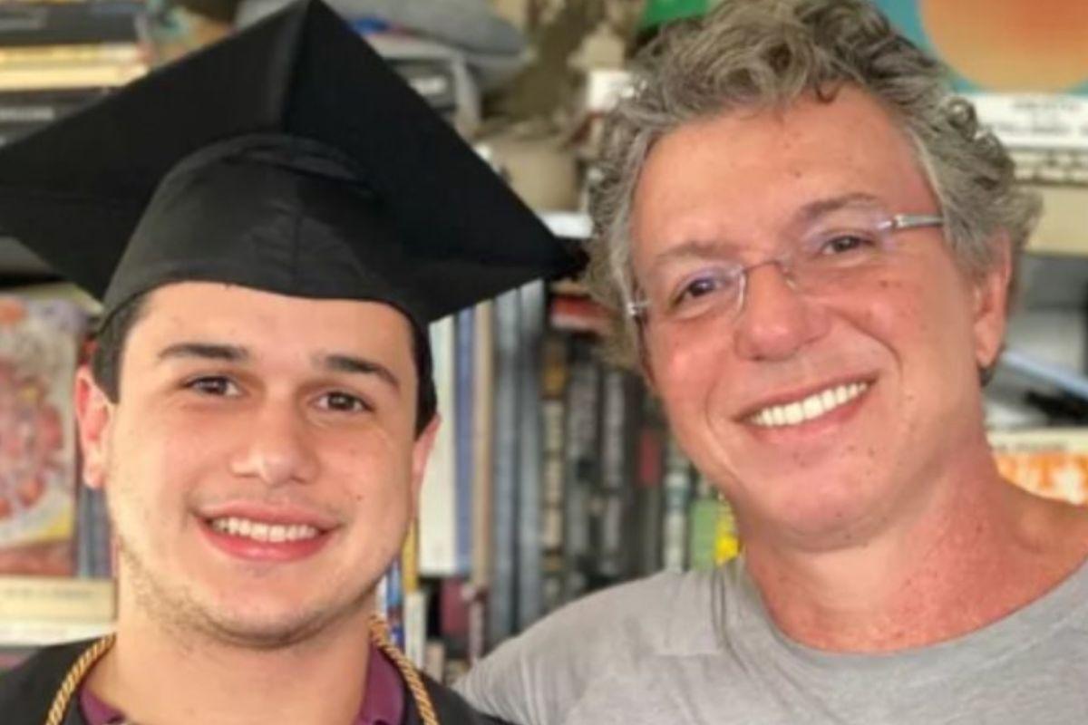 O filho do diretor de televisão, Pedro, durante o ‘Parabéns’