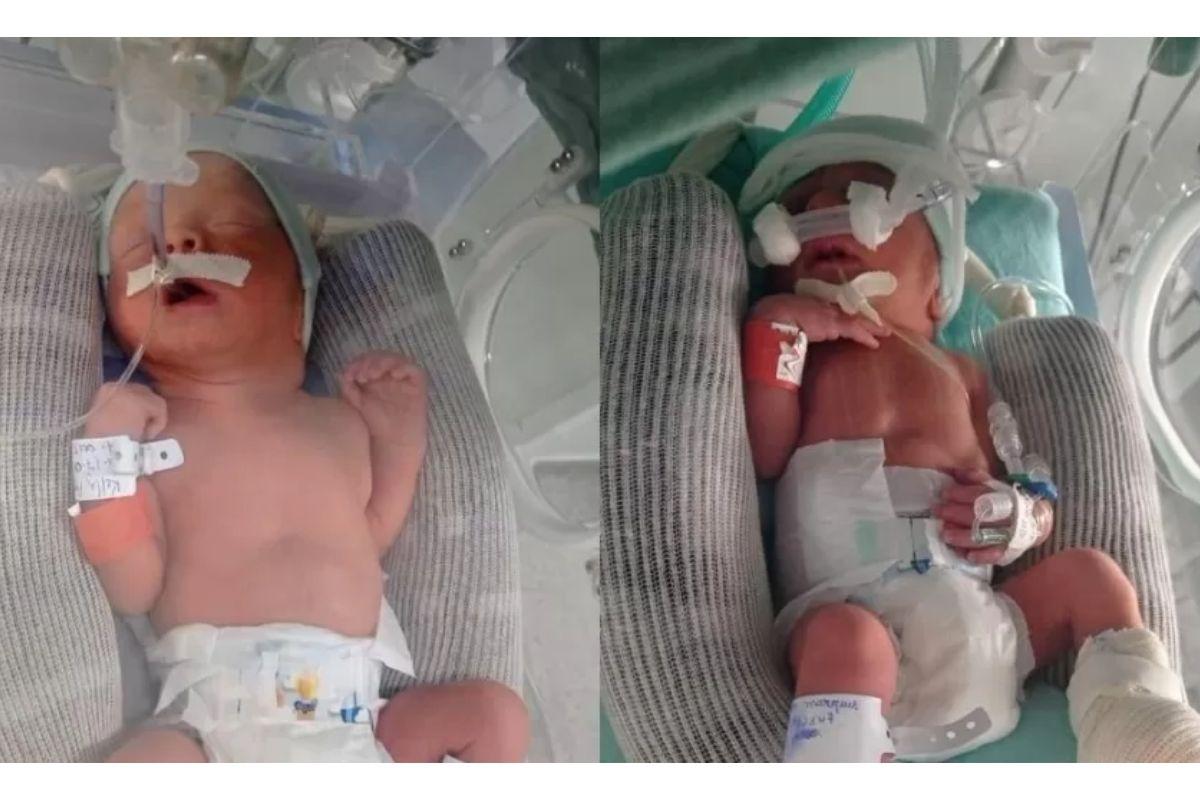 A mãe não sabia que estava grávida quando os gêmeos nasceram