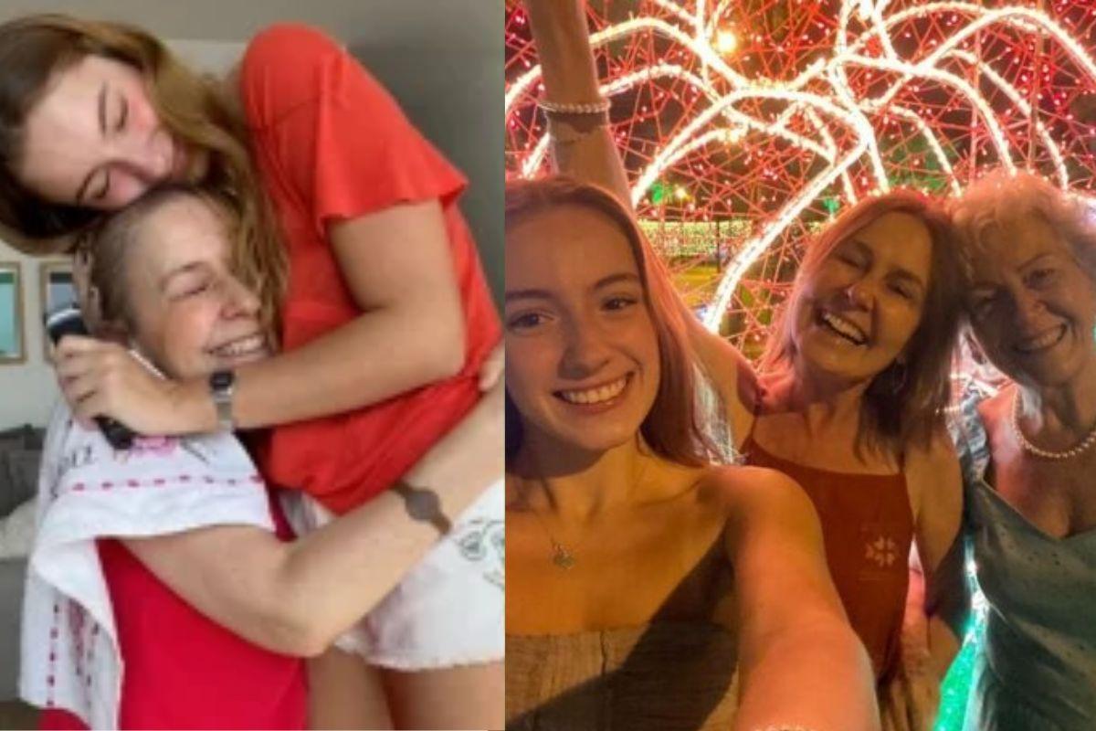 Susana Naspolini, ao lado da mãe e filha