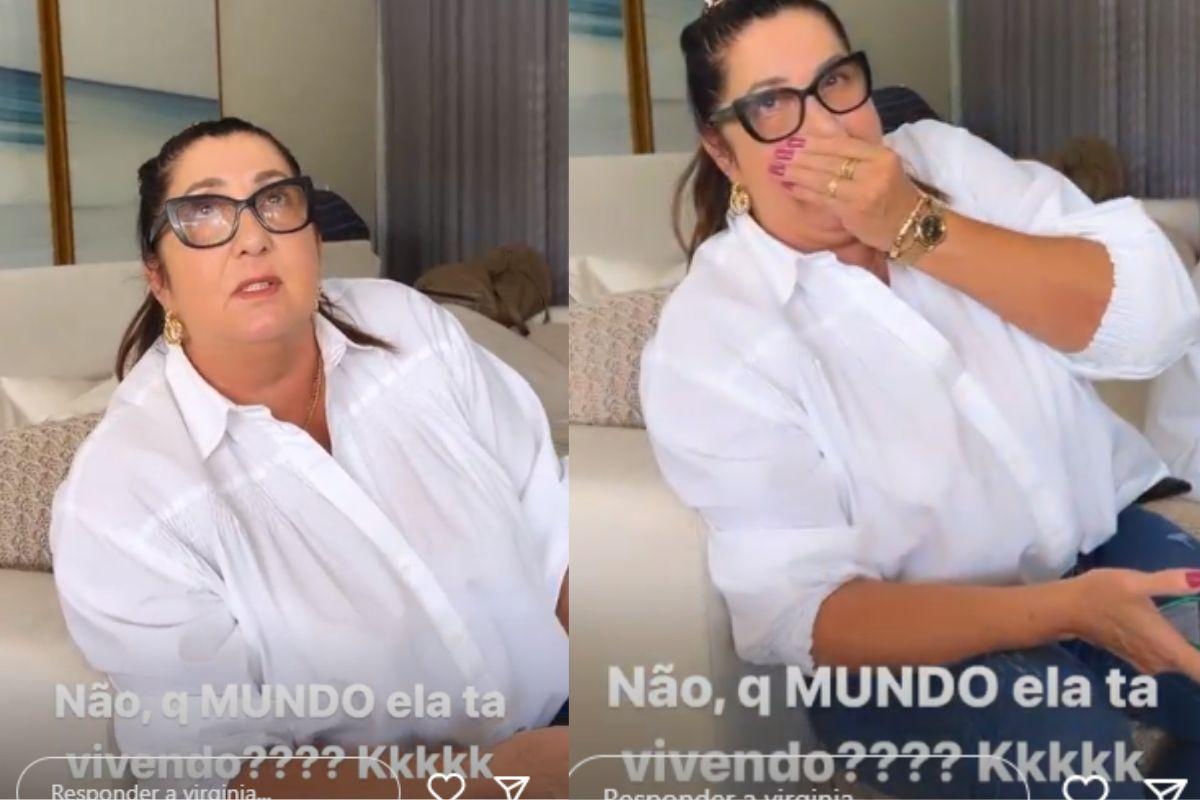 Virginia mostra o que a mãe estava levando na bolsa