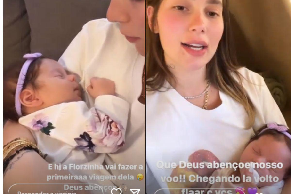 Virginia faz viagem com as filhas