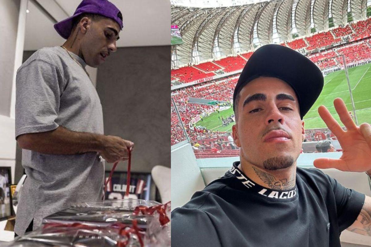 Jogador doa materias para crianças carentes