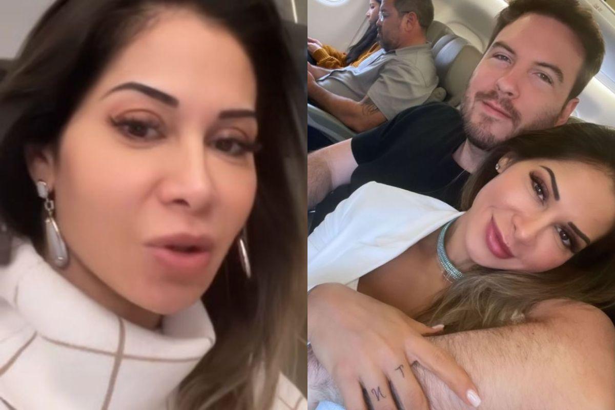 Thiago ao lado de Maíra Cardi