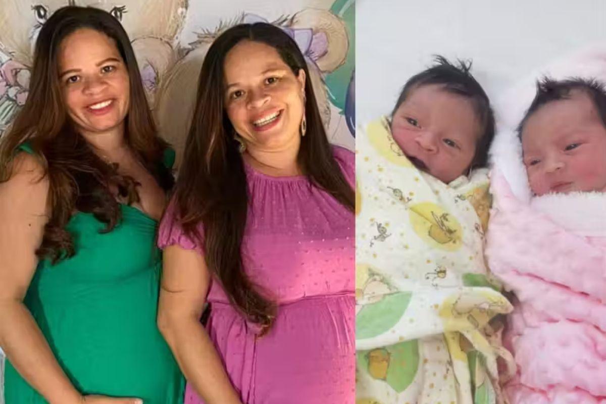 Irmãs teve filhos no mesmo dia