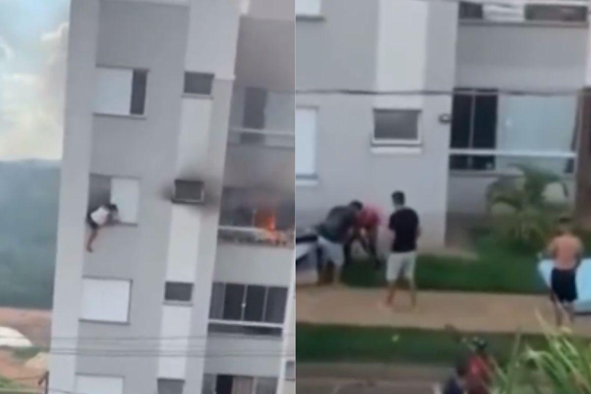 A menina trancou os avós no quarto, colocou fogo no sofá e desceu para a área comum do condomínio para andar de patins