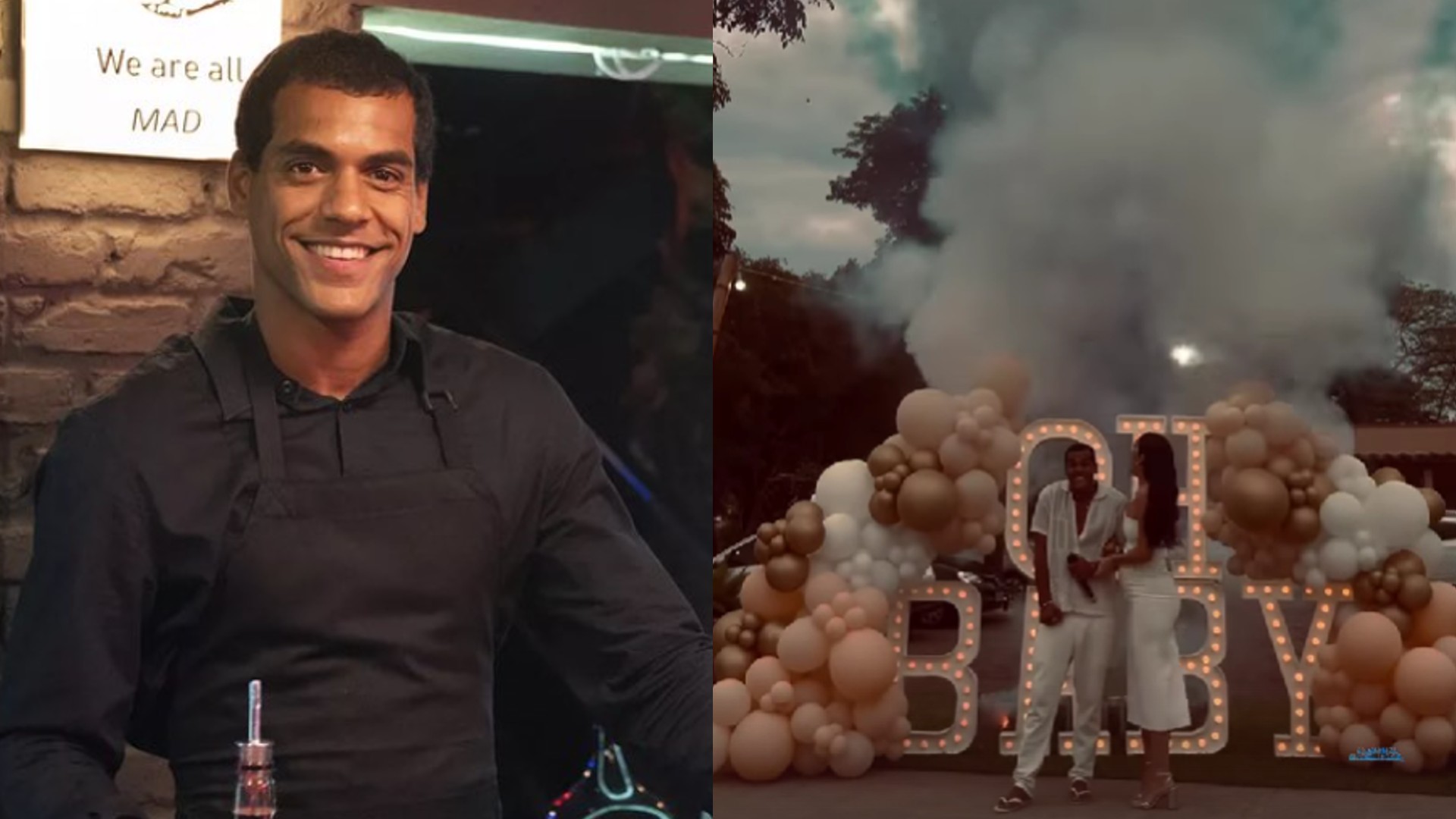 Marcello Melo Jr. participou do chá revelação do segundo filho