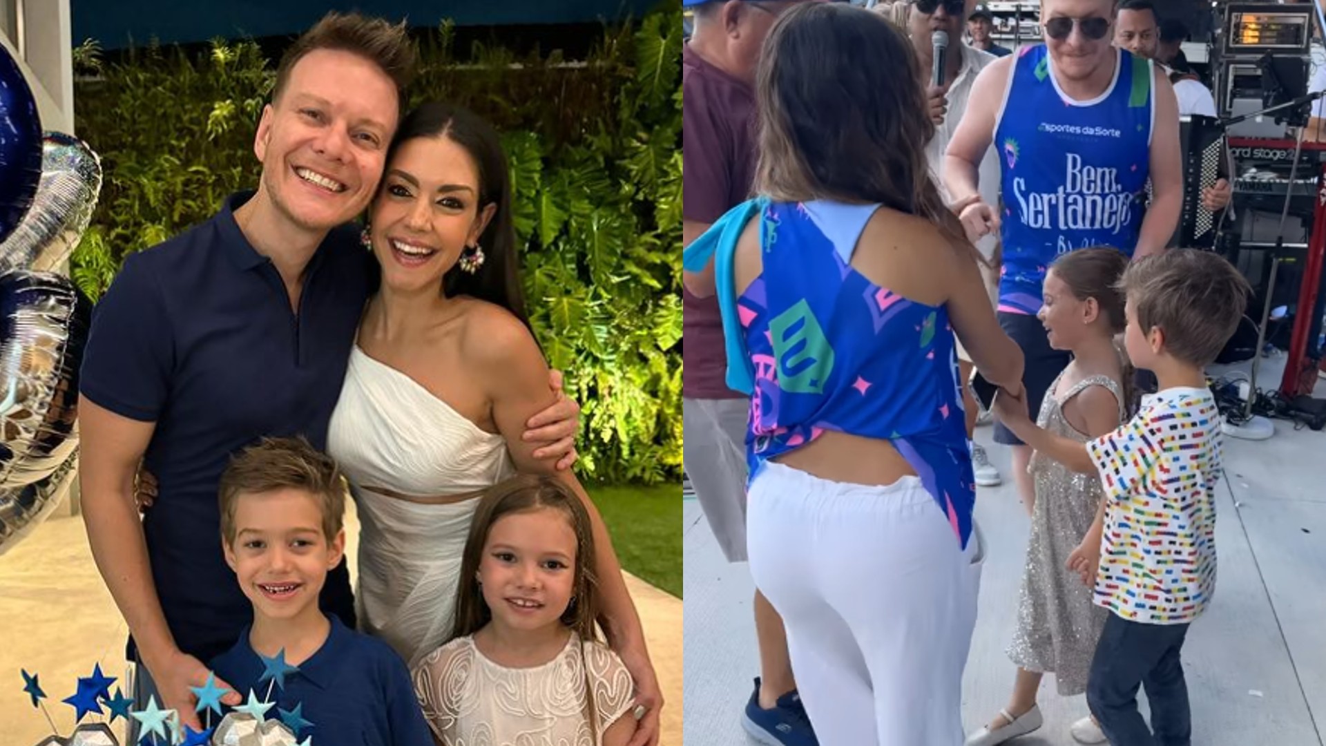 Familia de Michel Teló marca presença em trio elétrico do cantor