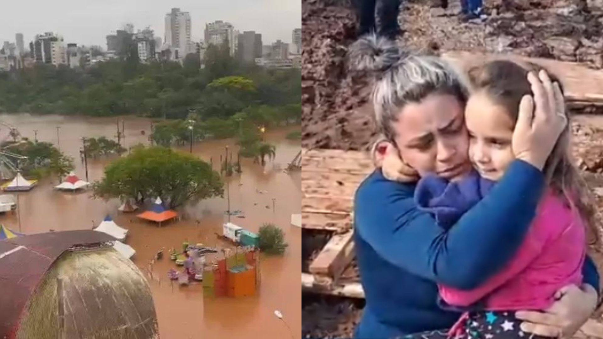 Montagem enchente Rio Taquari