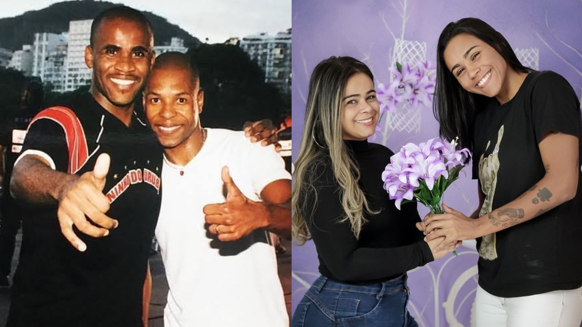Claudinho e Buchecha e a viúva e filha de Claudinho