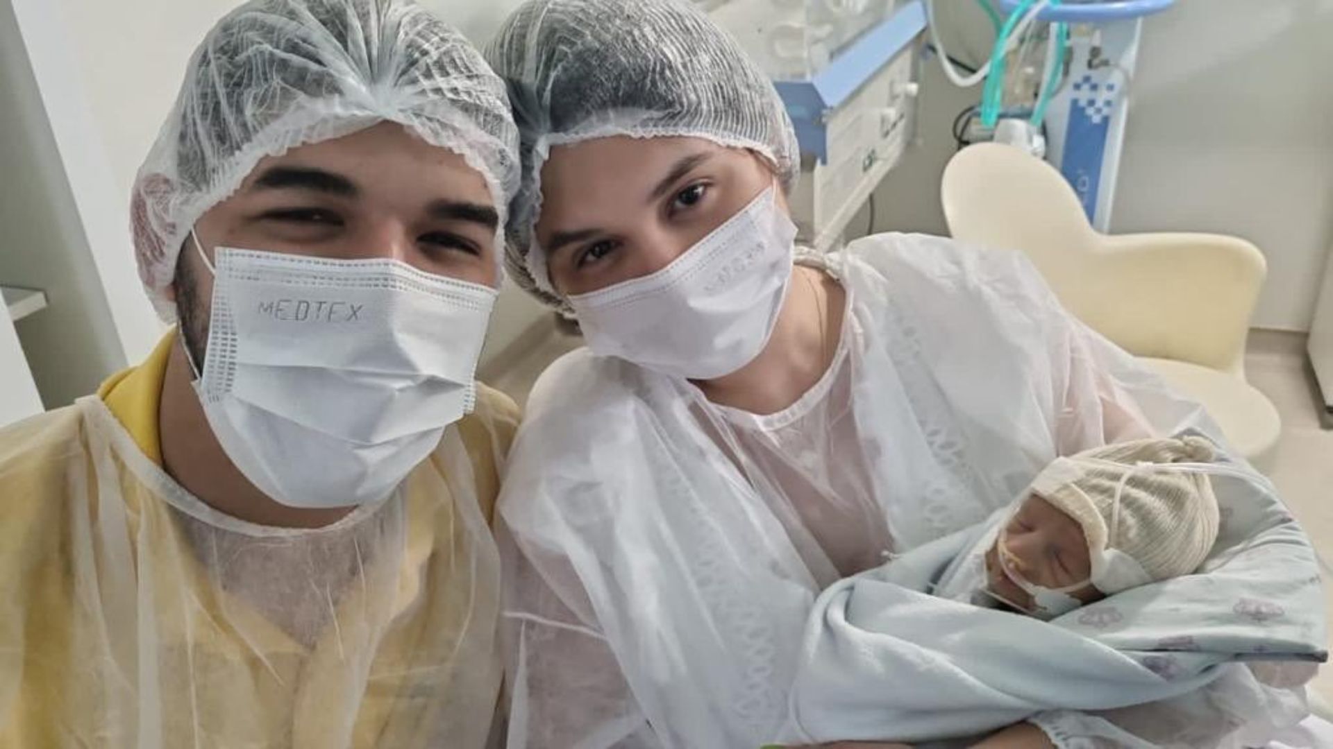 Família em hospital
