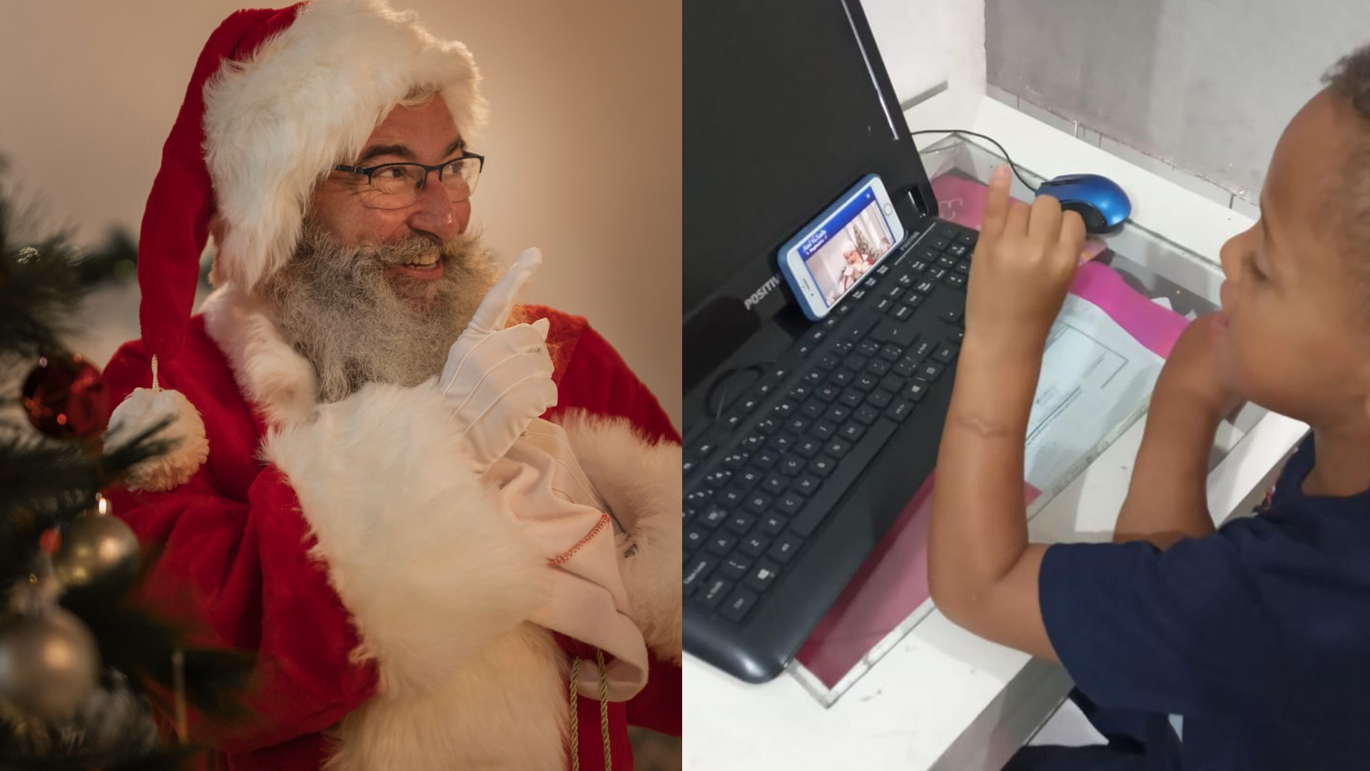 Papai Noel e criança