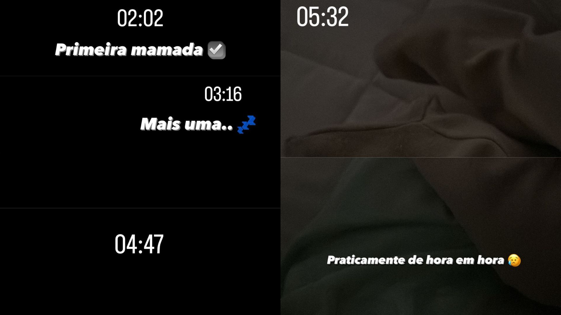 Stories Bruna Biancardi amamentação Mavie madrugada
