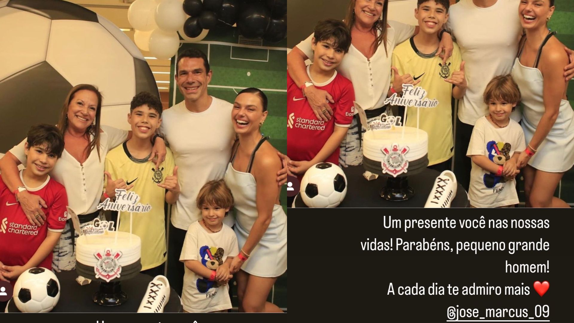 Stories de Isis Valverde parabenizando o enteado José Marcus, filho de Marcus Buaiz e Wanessa Camargo