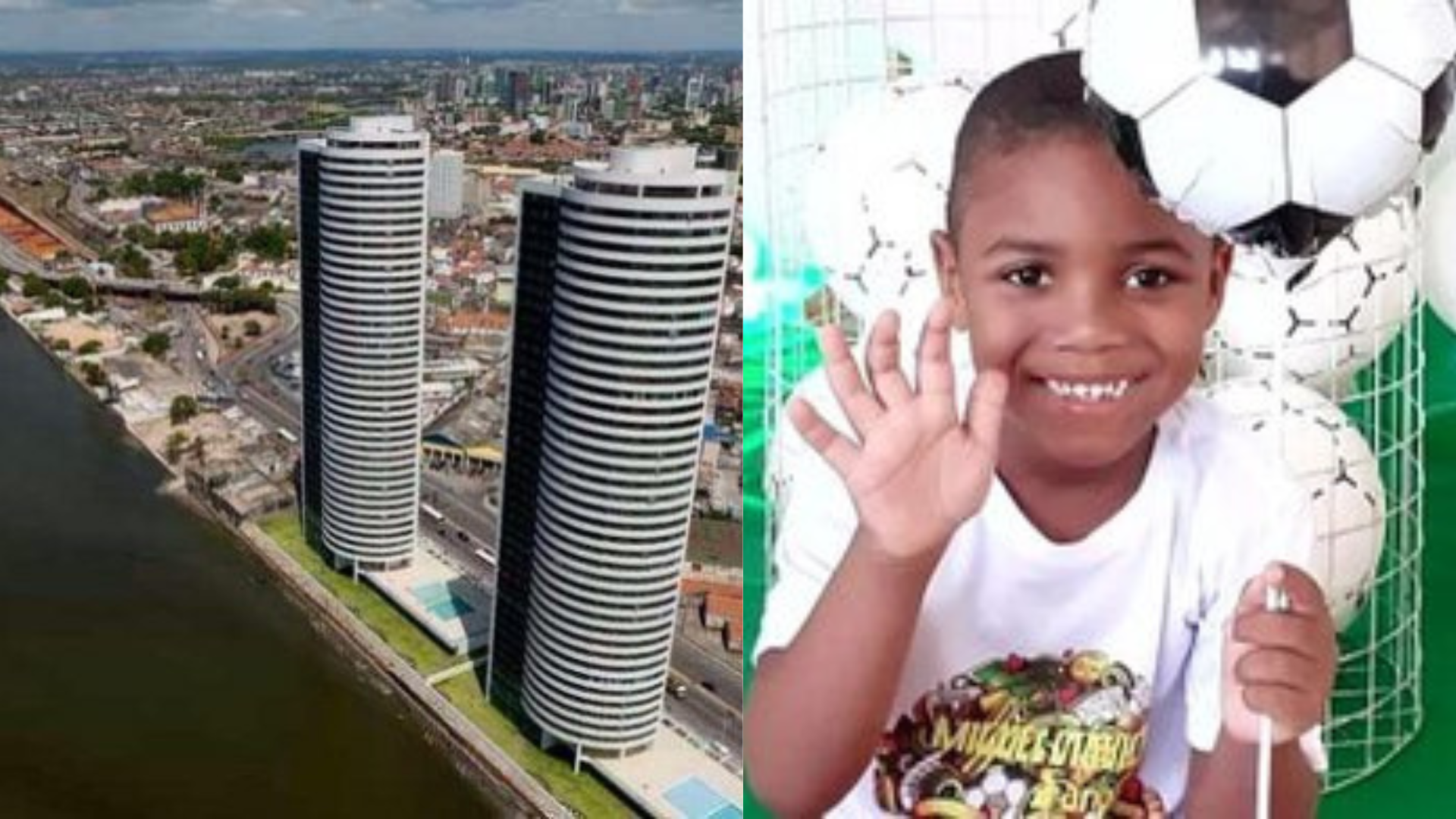 Miguel e prédio em Pernambuco
