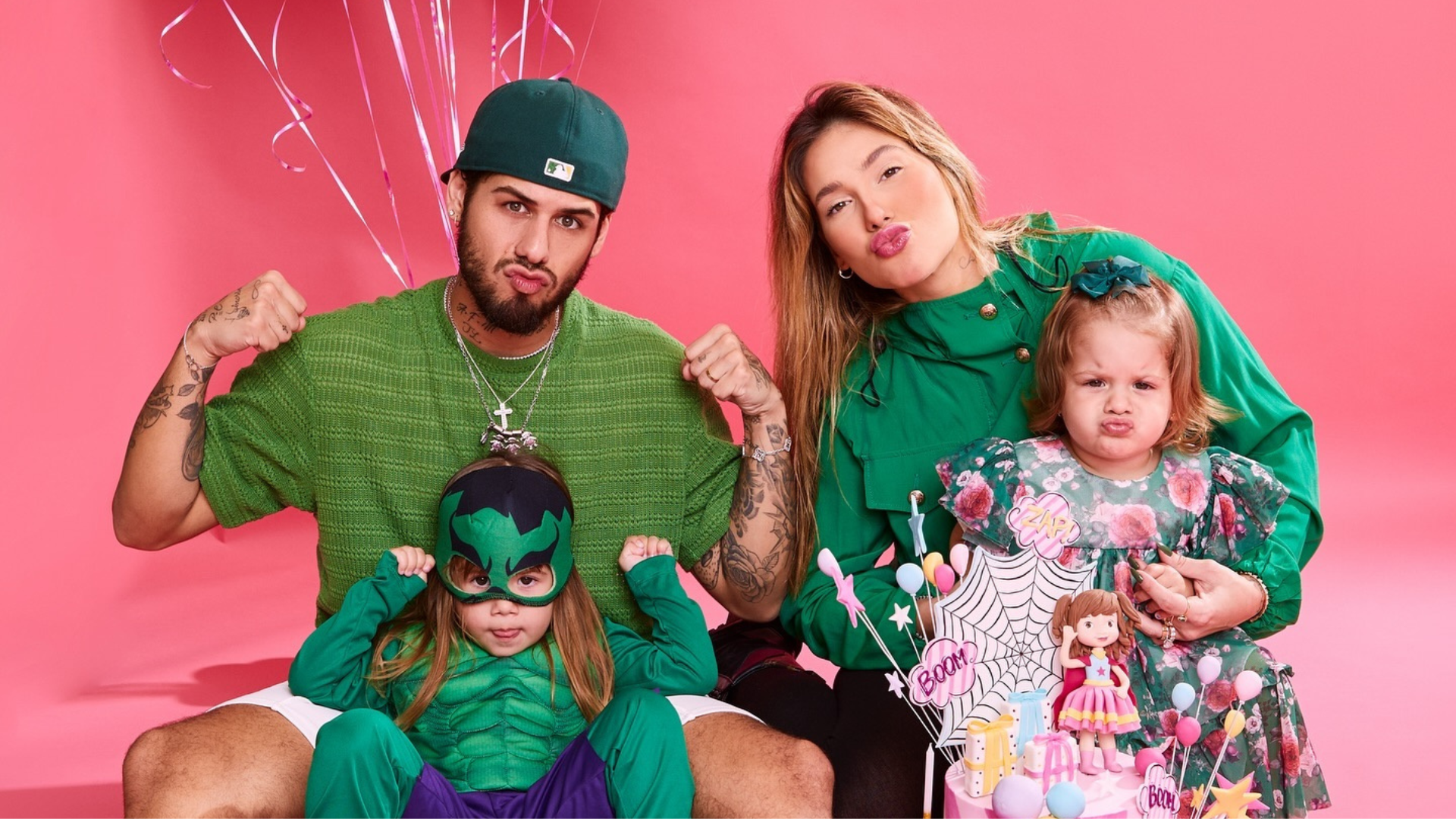 Virginia e Zé Felipe com a Maria Alice e Maria Flor