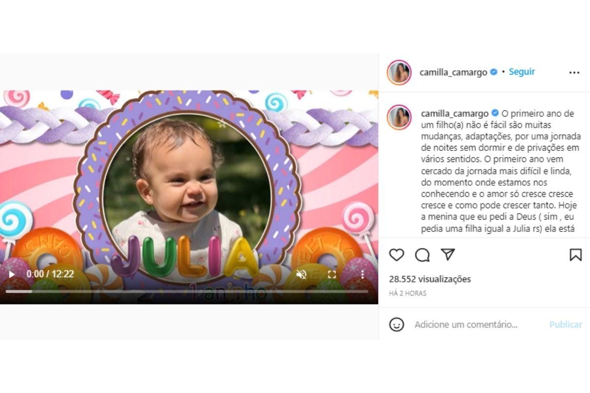 Camilla Camargo comemora o primeiro aniversário da filha