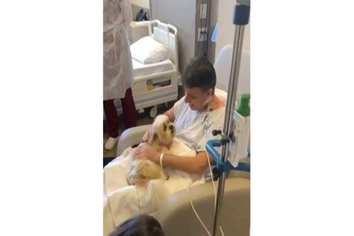 A visita foi uma estratégia da família para animar Marcelo (Foto: Reprodução/G1)