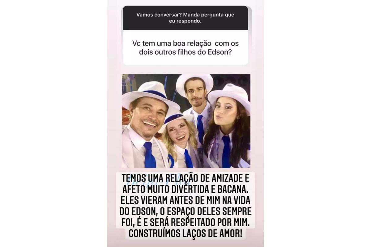 Karin Roepke junto com os filhos de Edson Celulari