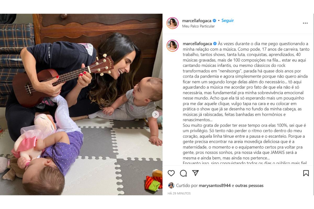 A artista escreveu um relato emocionante sobre a relação com a música após o nascimento das gêmeas