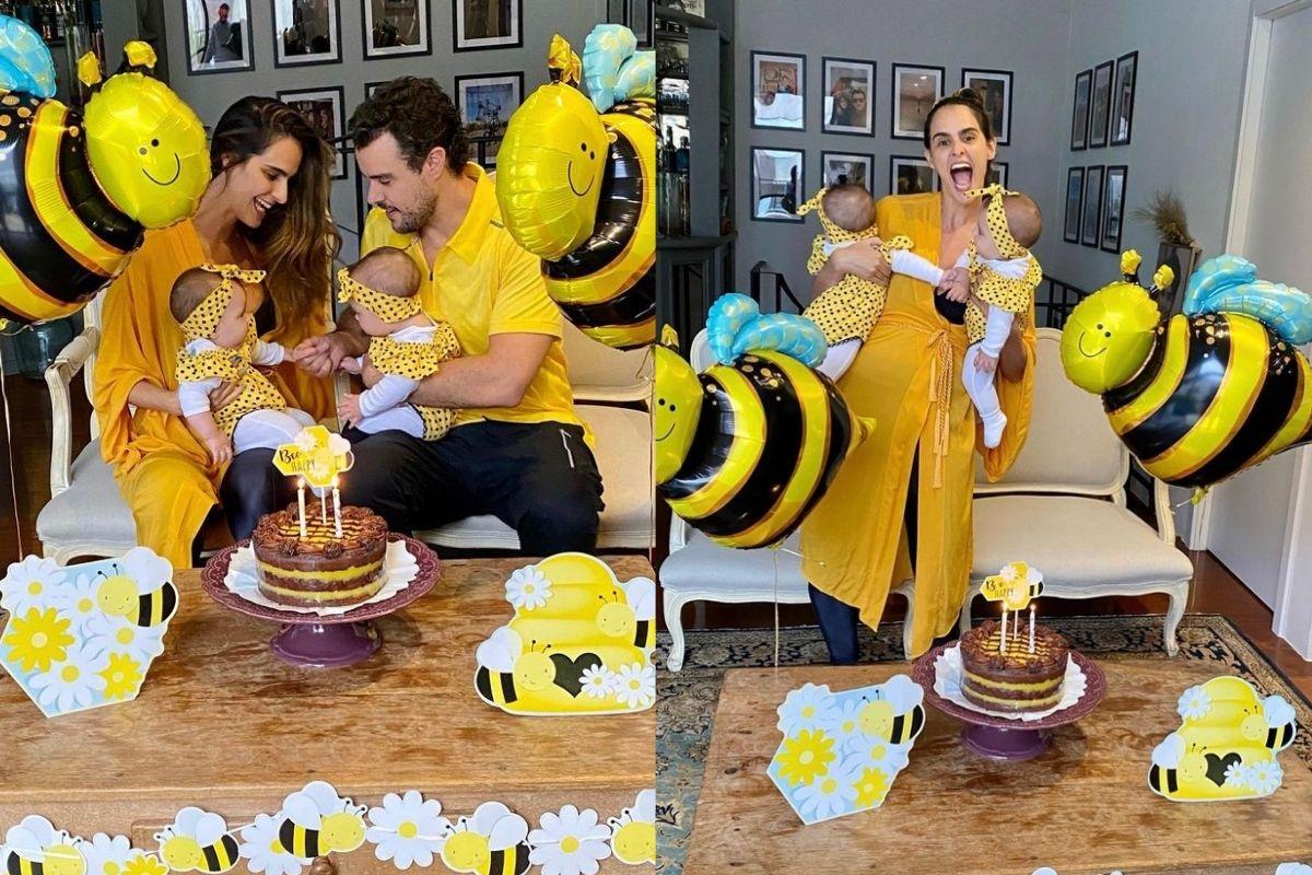 Marcella Fogaça comemora sétimo mêsversário das filhas
