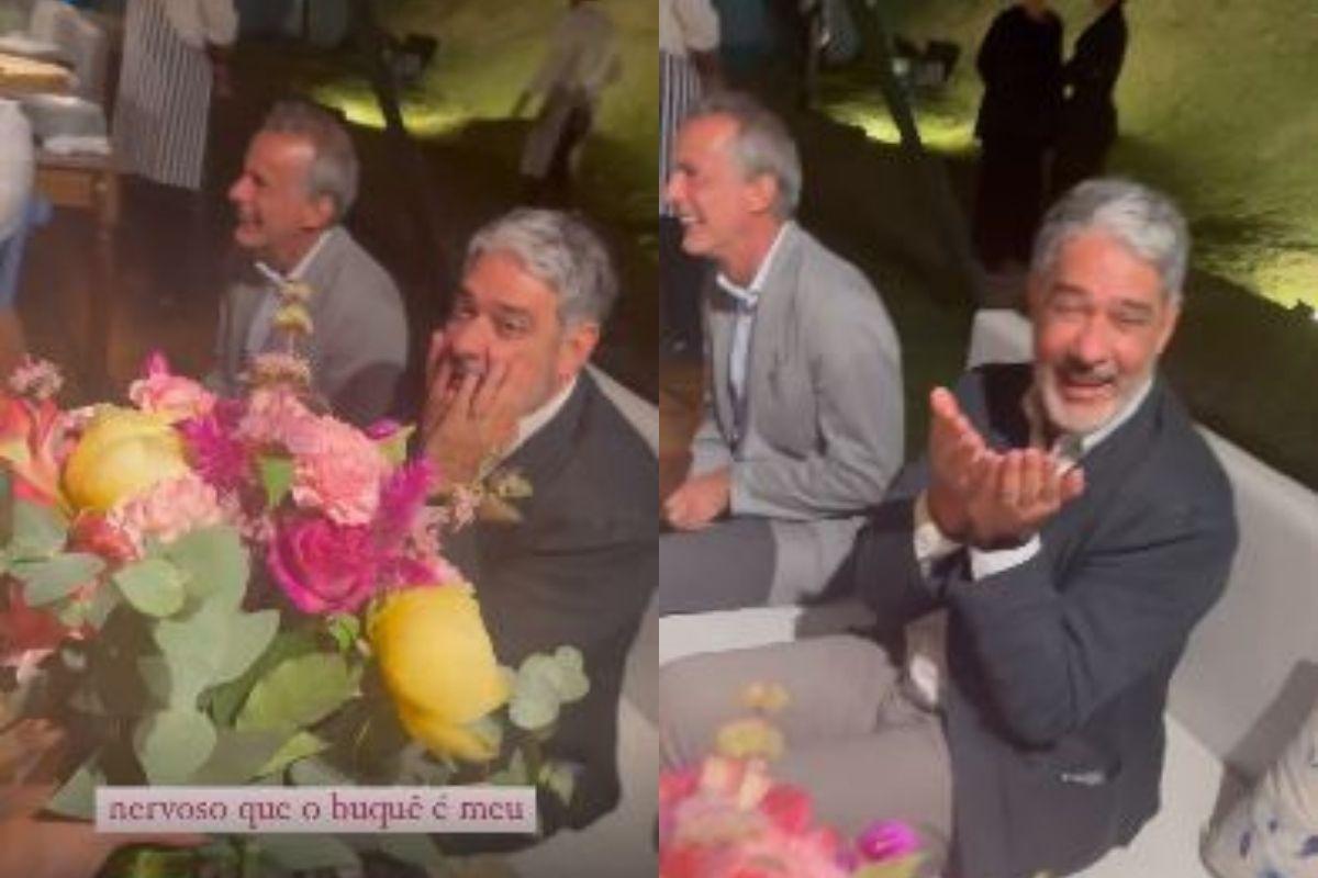 William Bonner ficou chocado ao ver que a filha pegou o buque no casamento