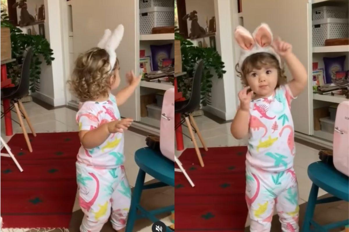 Tata Werneck mostra Clara Maria dançando