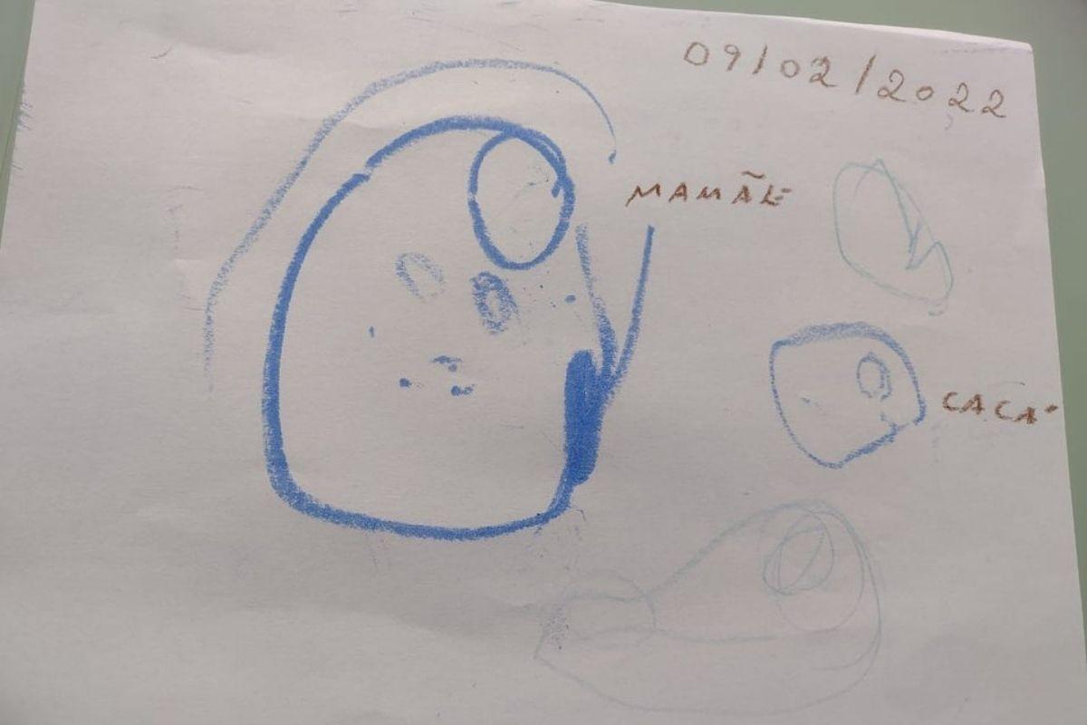 Desenho que Clara Maria fez para Tata Werneck