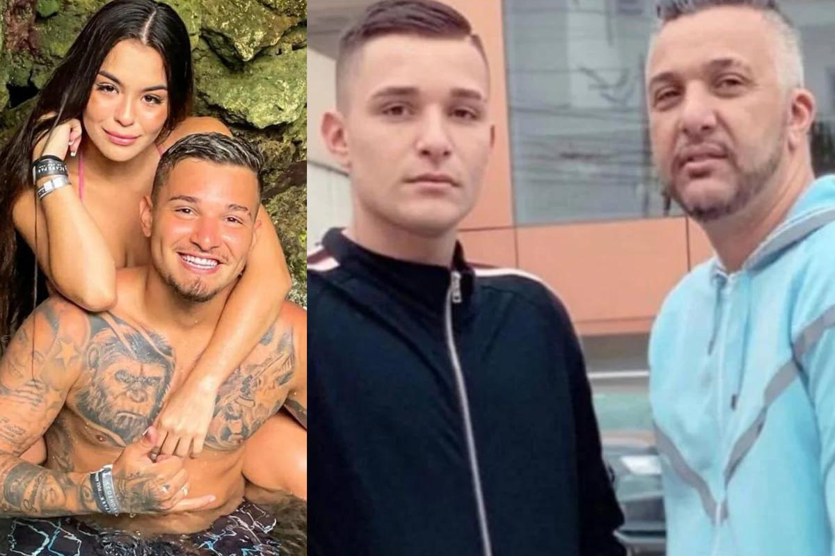 Mc Gui e Bia Michelle à esquerda e Mc Gui e Rogério, seu pai, à esquerda