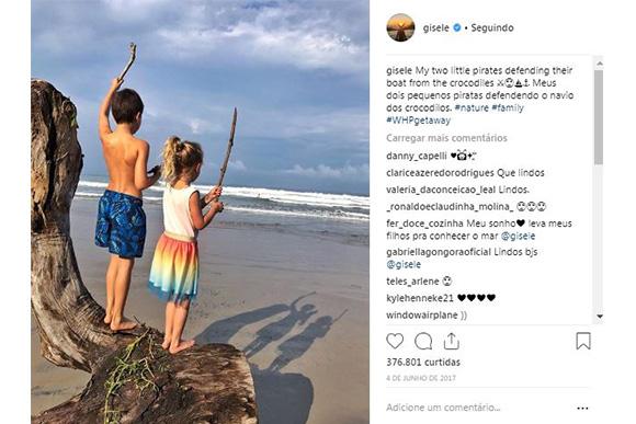 Filhos de Tom Brady e Gisele Bundchen (Foto: Reprodução/ Instagram @gisele)