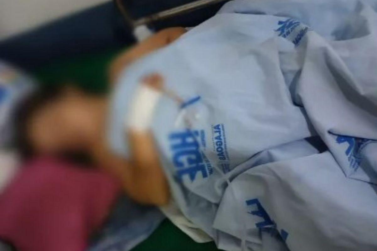 A criança foi levada ao hospital