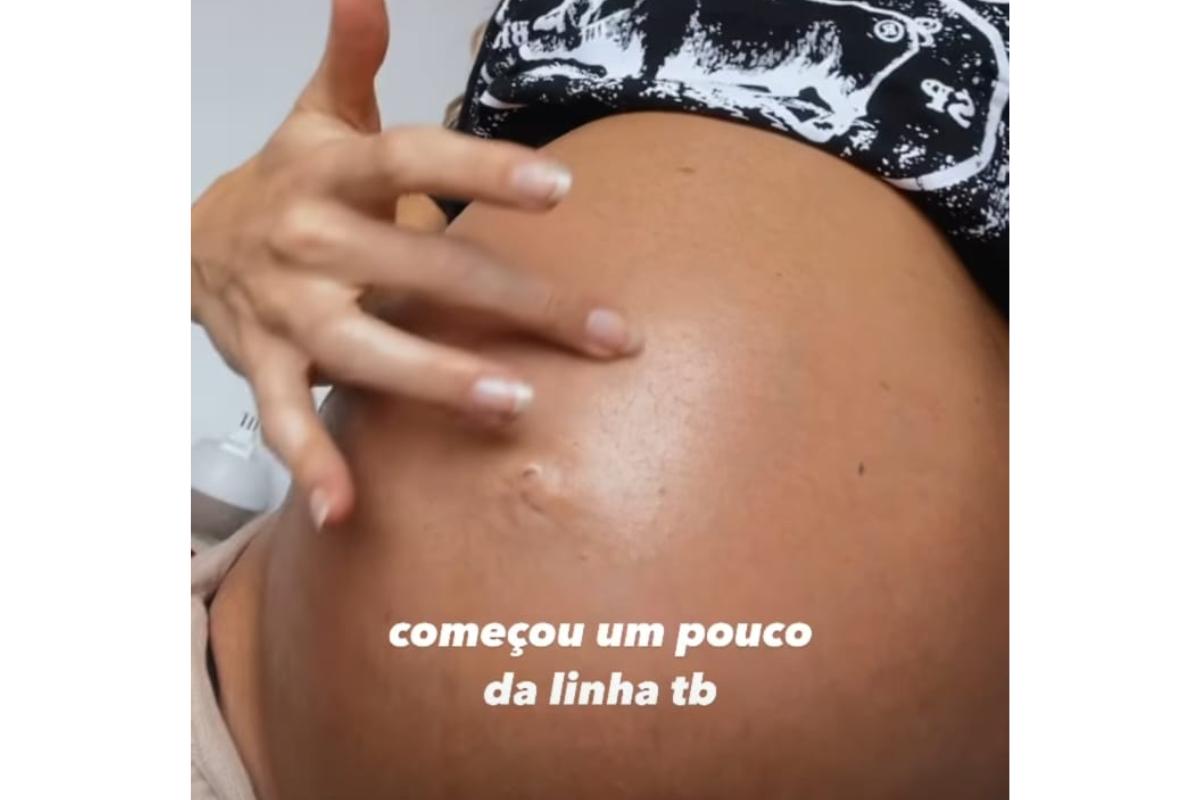 Isabella Scherer mostra tamanho da barriga e conta truque que alivia peso da barriga